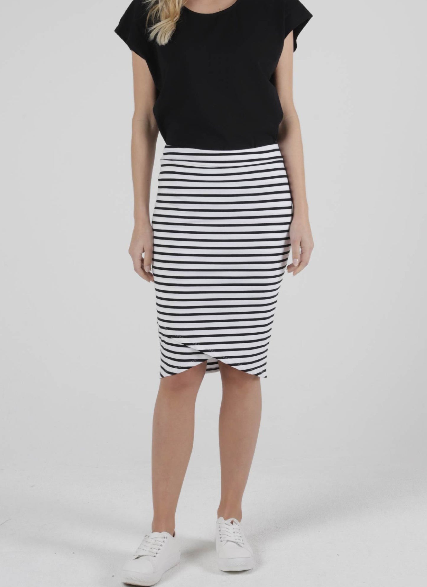 Siri Skirt - White/Black Stripe