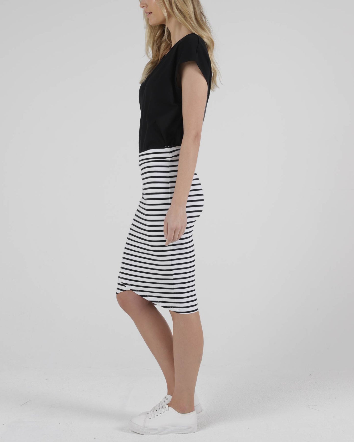 Siri Skirt - White/Black Stripe